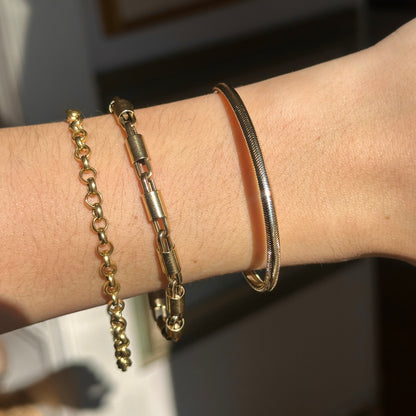 14KT Yellow Gold Mesh Bangle Stretch Bracelet