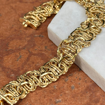 Estate 14KT Yellow Gold Multi-Wire Twisted Toggle Ring Bracelet