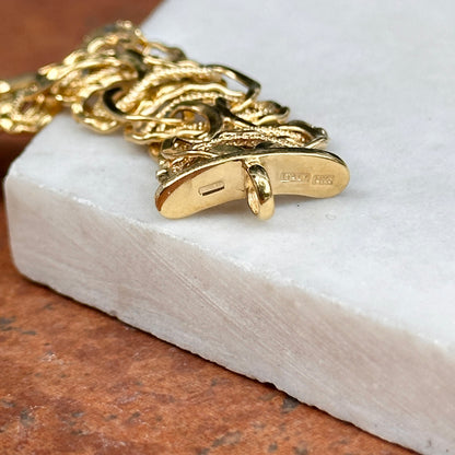 Estate 14KT Yellow Gold Multi-Wire Twisted Toggle Ring Bracelet