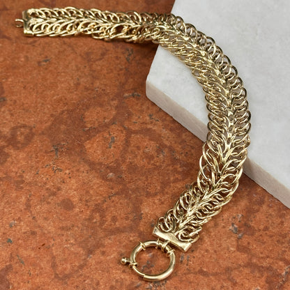 Estate 14KT Yellow Gold Multi-Wire Woven Toggle Ring Clasp