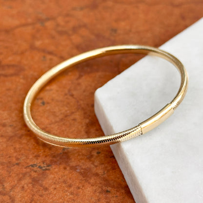 14KT Yellow Gold Mesh Bangle Stretch Bracelet