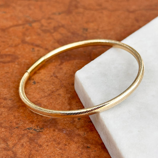 14KT Yellow Gold Mesh Bangle Stretch Bracelet