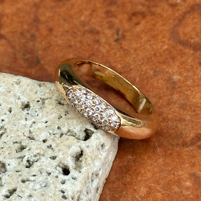 Estate 14KT Yellow Gold Domed .31 CT Diamond Band Ring