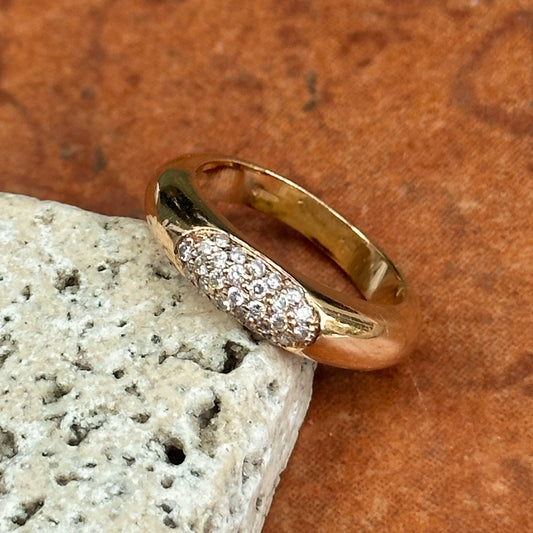 Estate 14KT Yellow Gold Domed .31 CT Diamond Band Ring