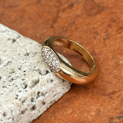 Estate 14KT Yellow Gold Domed .31 CT Diamond Band Ring