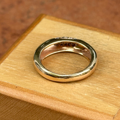 Estate 14KT Yellow Gold Domed .31 CT Diamond Band Ring