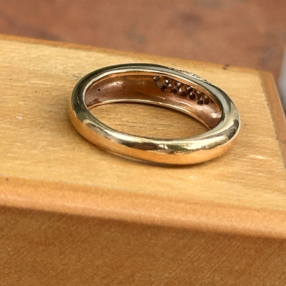 Estate 14KT Yellow Gold Domed .31 CT Diamond Band Ring