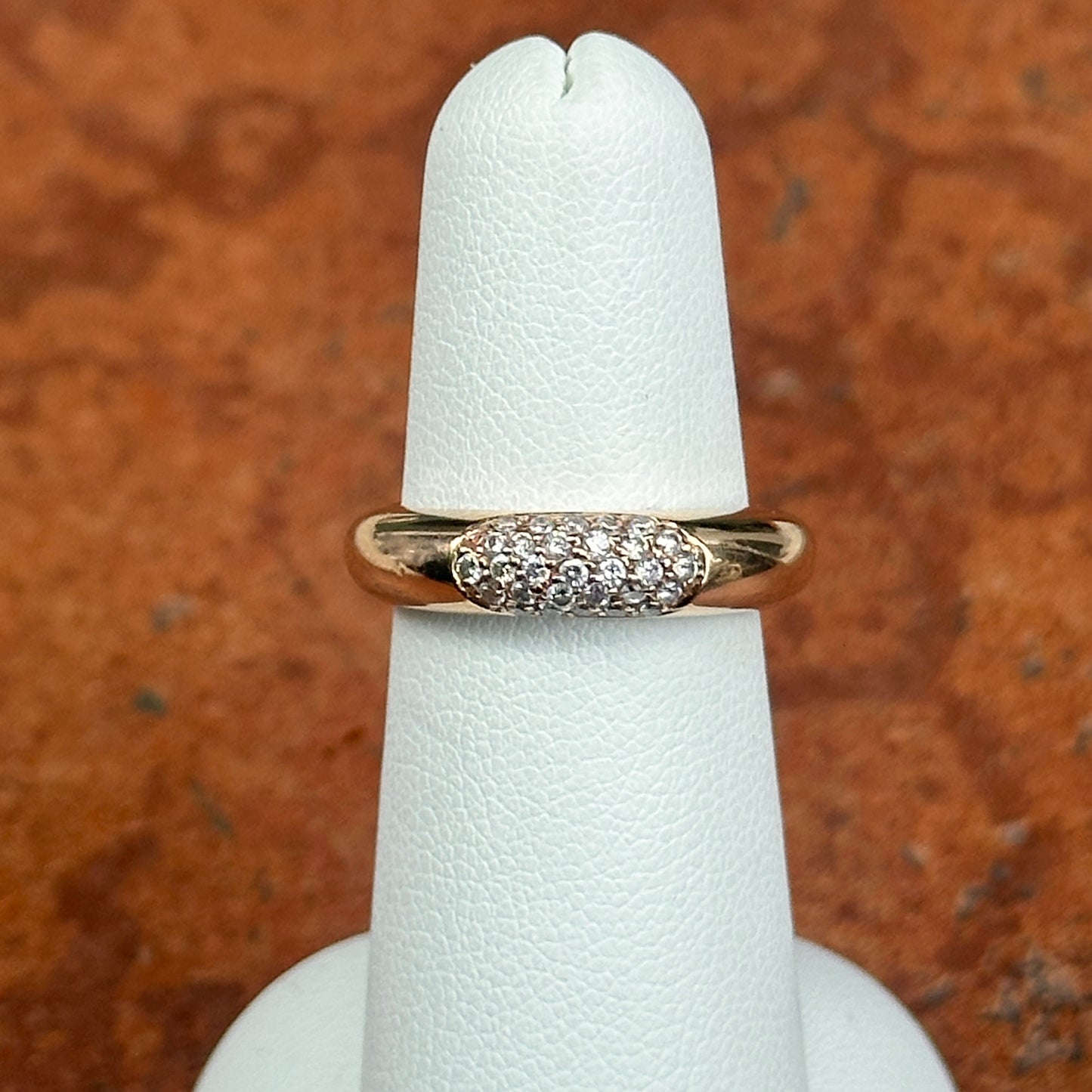 Estate 14KT Yellow Gold Domed .31 CT Diamond Band Ring