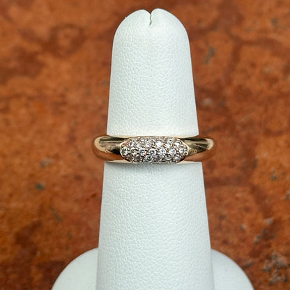 Estate 14KT Yellow Gold Domed .31 CT Diamond Band Ring