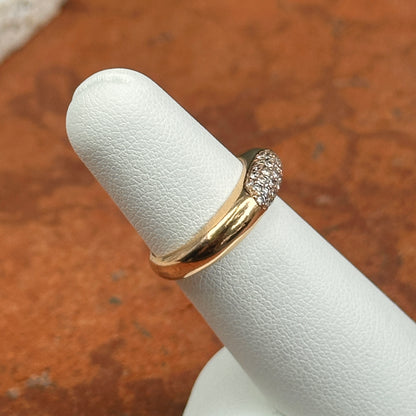 Estate 14KT Yellow Gold Domed .31 CT Diamond Band Ring