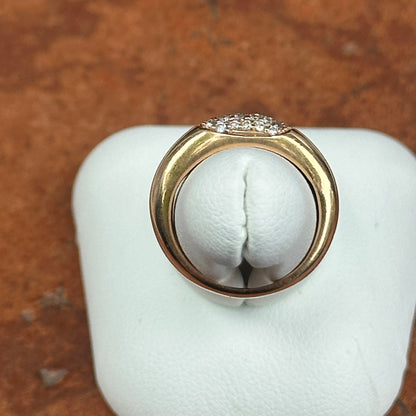 Estate 14KT Yellow Gold Domed .31 CT Diamond Band Ring