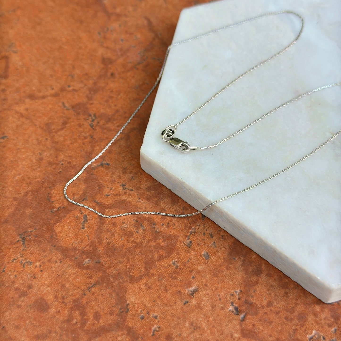 14KT White Gold 1.6mm Boston Link Chain Necklace 18''