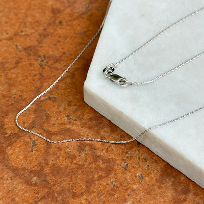 14KT White Gold 1.6mm Boston Link Chain Necklace 18''