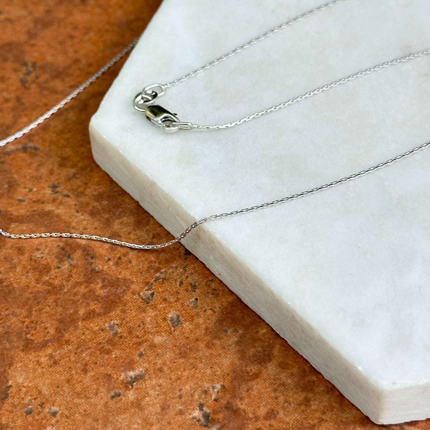 14KT White Gold 1.6mm Boston Link Chain Necklace 18''