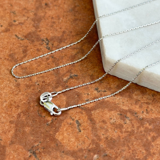 14KT White Gold 1.6mm Boston Link Chain Necklace 18''