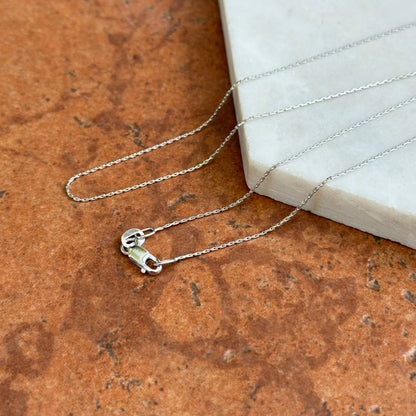 14KT White Gold 1.6mm Boston Link Chain Necklace 18''