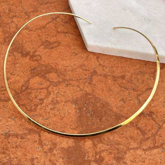 Estate James Avery 14KT Yellow Gold Polished Stiff Open Solid Collar Necklace 3mm