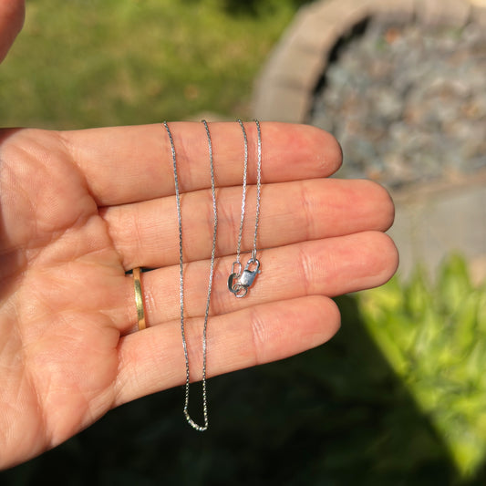 14KT White Gold 1.6mm Boston Link Chain Necklace 18''