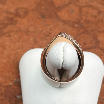 Estate 14KT Rose Gold Diamond Angular Filigree Ring