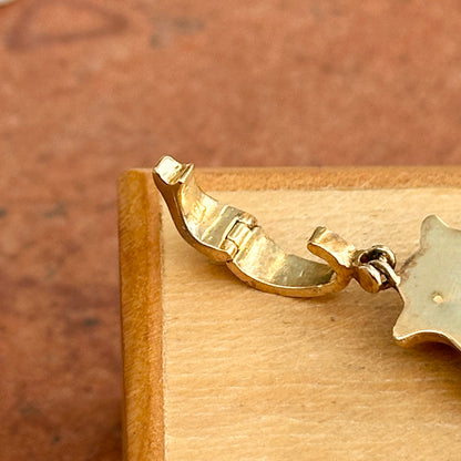 Estate 14KT Yellow Gold Mabe Pearl + Cabochon Pink Tourmaline Enhancer Pendant - LSJ