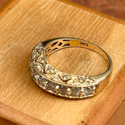 Estate 14KT Yellow Gold .83 CT Diamond Filigree Band Ring