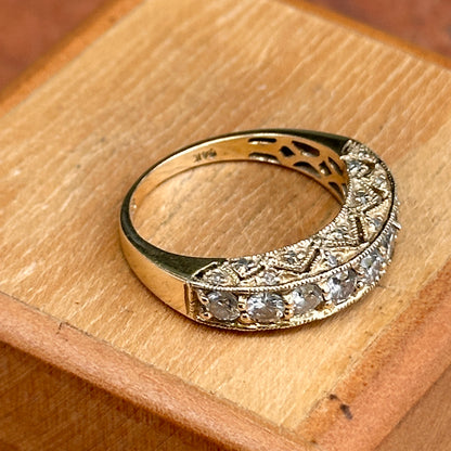 Estate 14KT Yellow Gold .83 CT Diamond Filigree Band Ring
