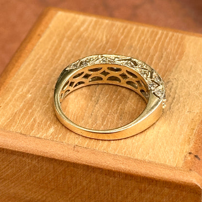 Estate 14KT Yellow Gold .83 CT Diamond Filigree Band Ring