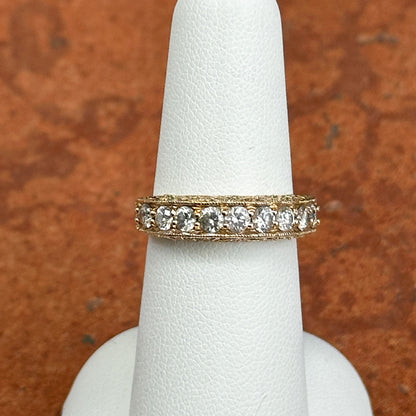 Estate 14KT Yellow Gold .83 CT Diamond Filigree Band Ring