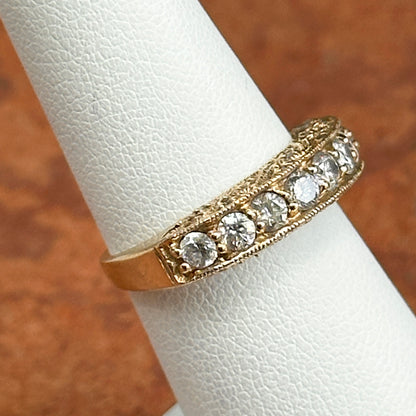 Estate 14KT Yellow Gold .83 CT Diamond Filigree Band Ring