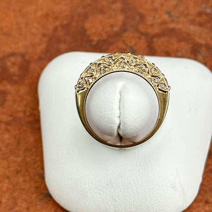 Estate 14KT Yellow Gold .83 CT Diamond Filigree Band Ring