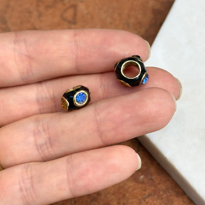 Estate Gold-Filled Multi Color + Black Enamel Bead/ Earring Charms