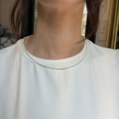 Silver Plated Stainless Steel 1.4mm Coiled Necklace