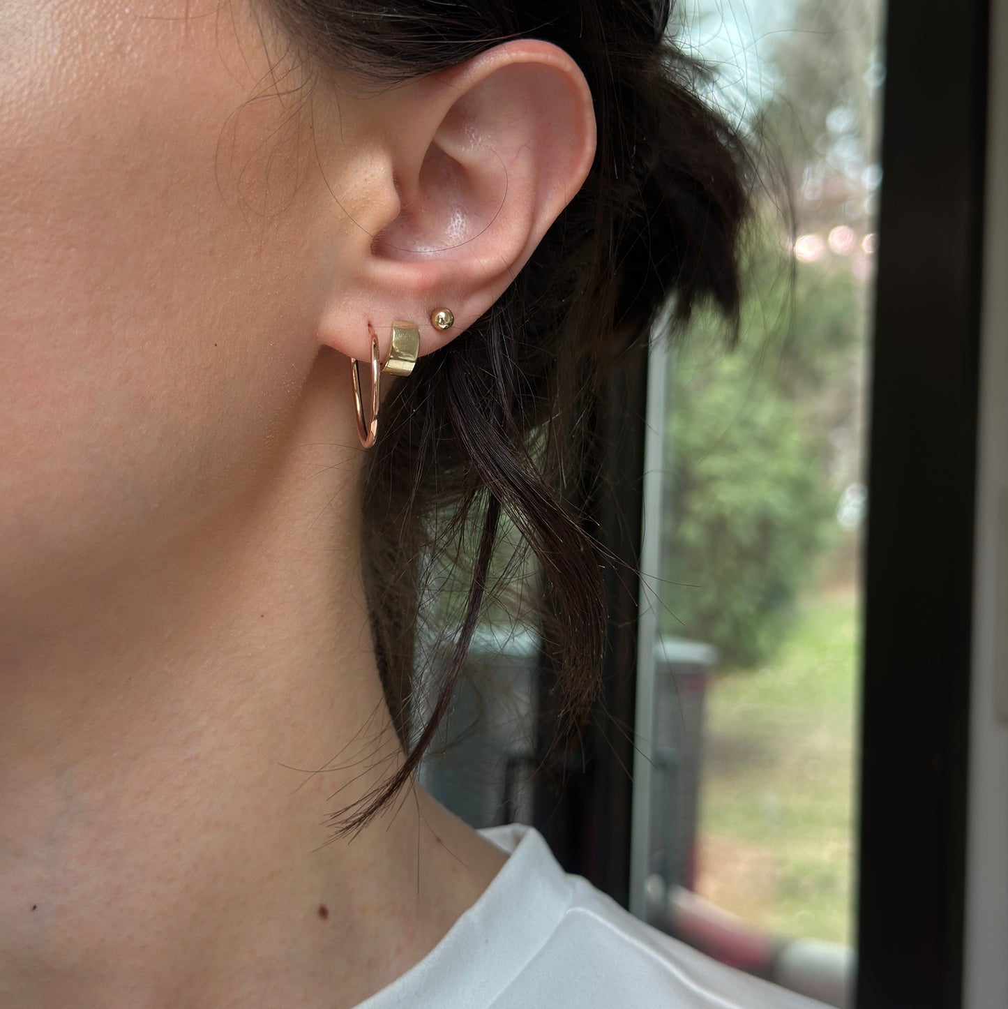 10KT Rose Gold Endless Hoop Earrings 23mm