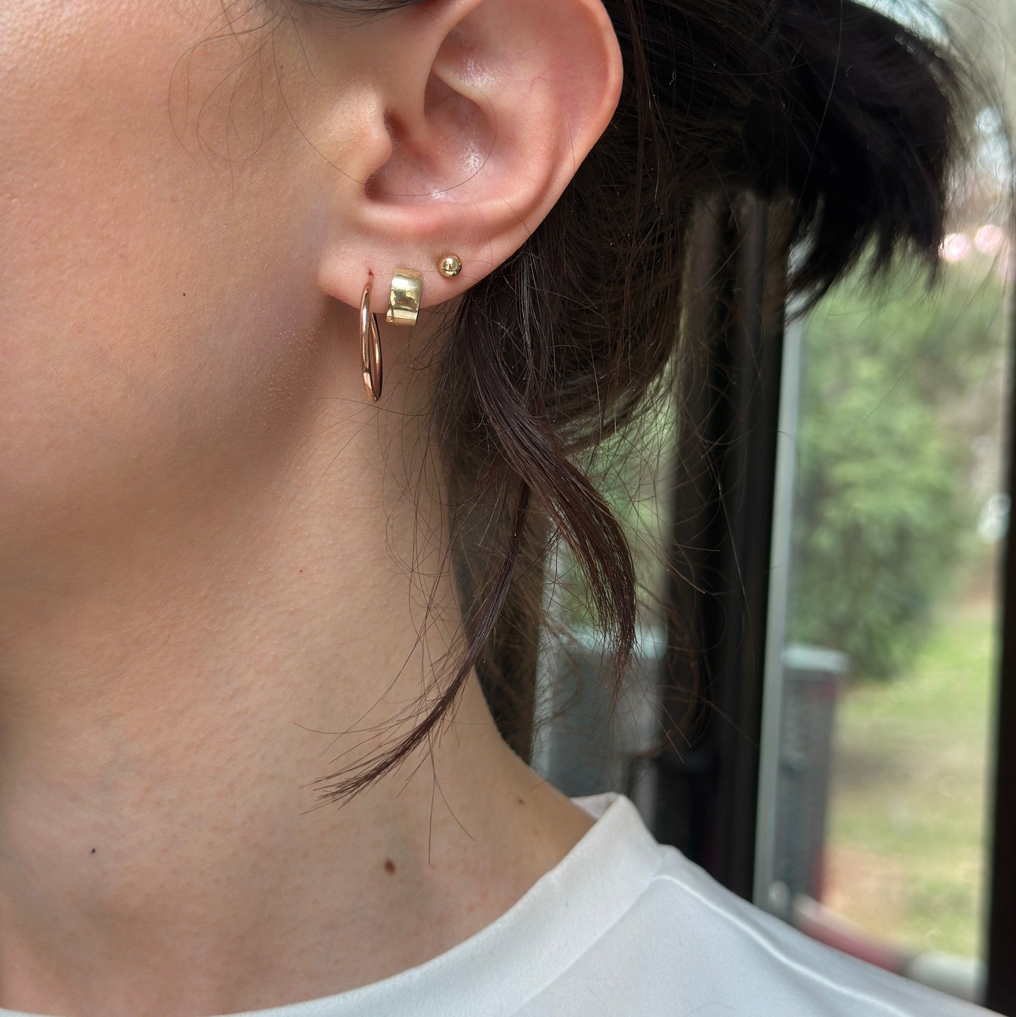 10KT Rose Gold Endless Hoop Earrings 23mm