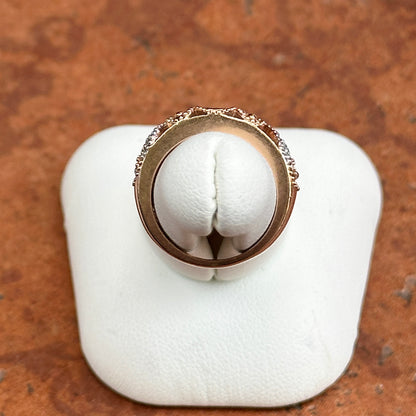 Estate 14KT Rose Gold Diamond Miligrain Swirl Ring
