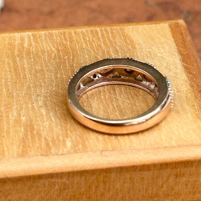 Estate 14KT Rose Gold Diamond Miligrain Swirl Ring