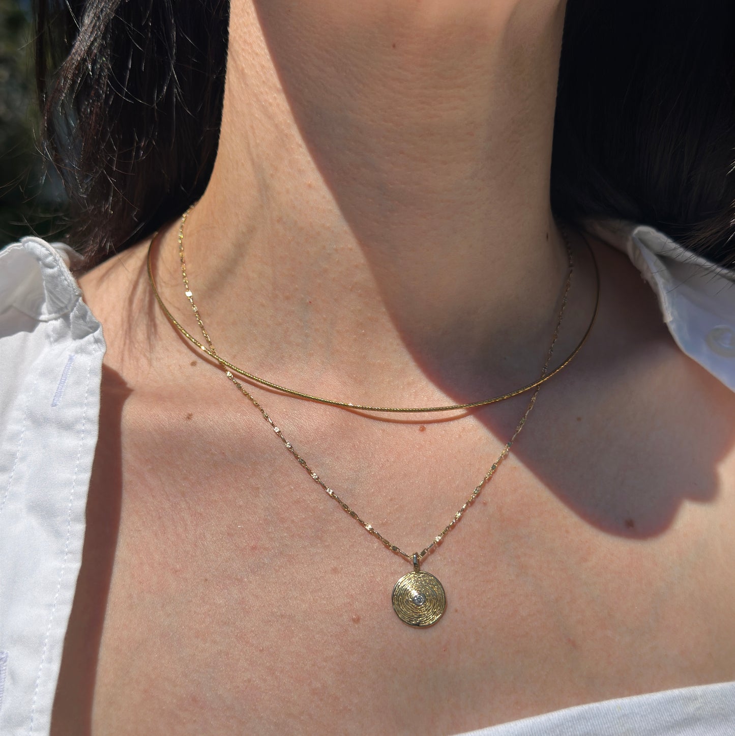 Estate 14KT Yellow Gold Plated Sterling Silver Snake Wire Collar 20''