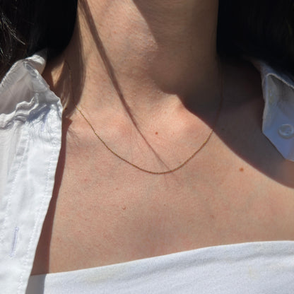 14KT Rose Gold 0.9mm Cable Chain Necklace 16"-18"