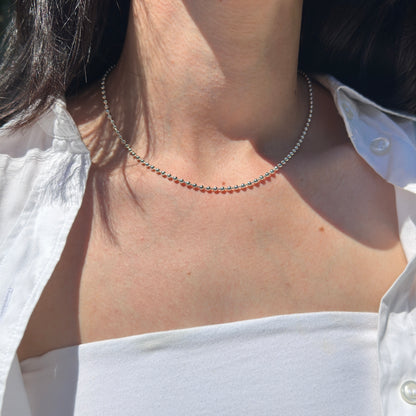 Sterling Sliver Hollow 3mm Bead Chain Necklace
