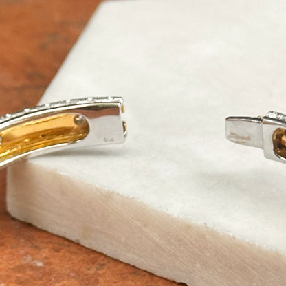 Estate 18KT Yellow Gold Etched Matte Diamond Bangle Bracelet