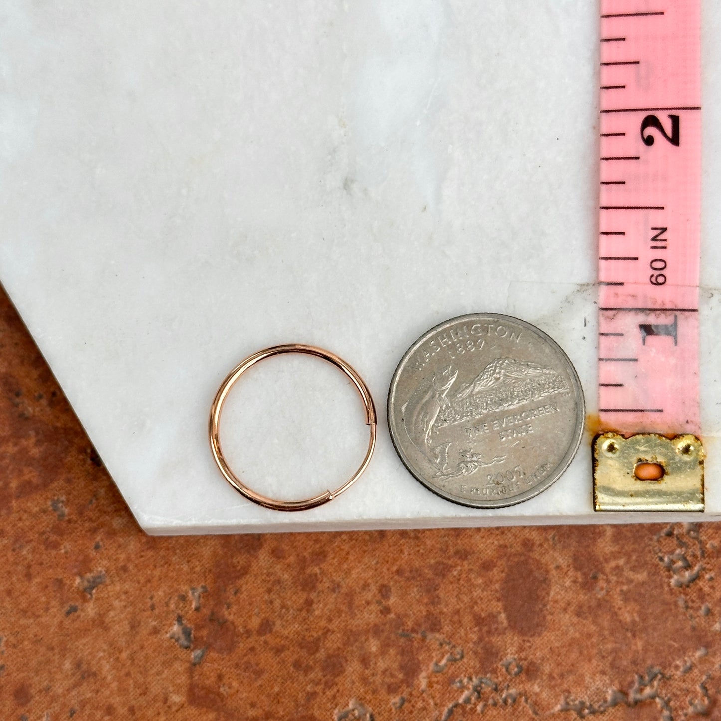 10KT Rose Gold Endless Hoop Earrings 23mm