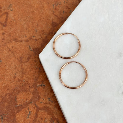 10KT Rose Gold Endless Hoop Earrings 23mm