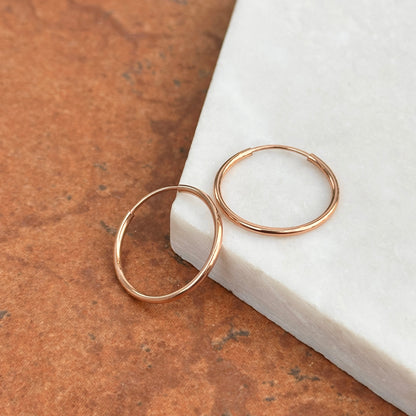 10KT Rose Gold Endless Hoop Earrings 23mm