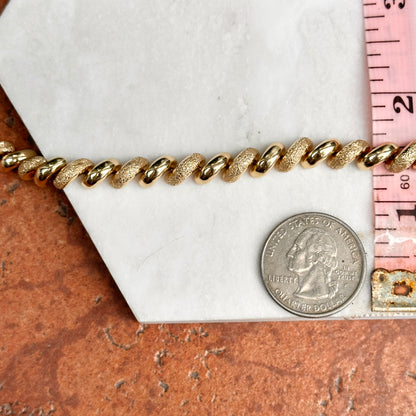 Estate 14KT Yellow Gold Textured San Marco Bracelet