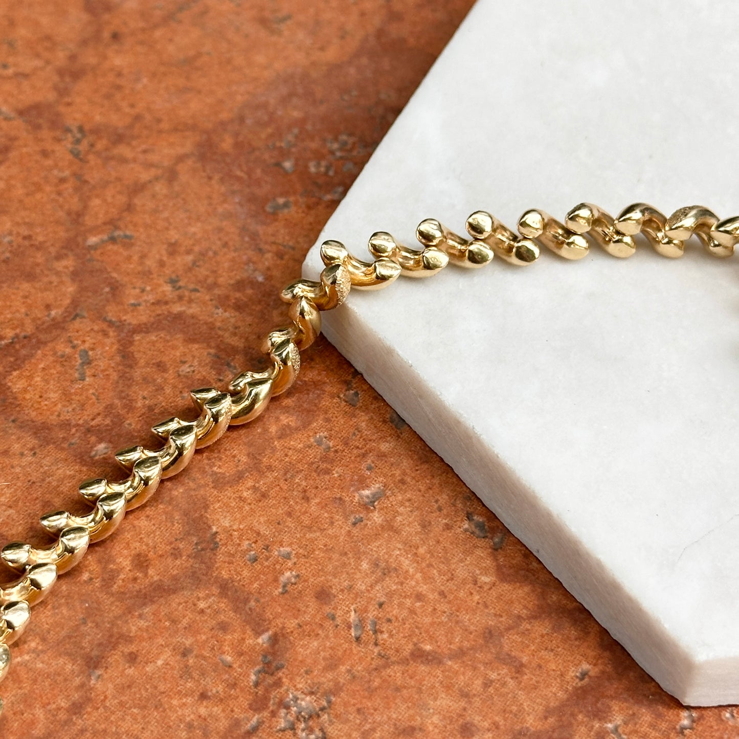 Estate 14KT Yellow Gold Textured San Marco Bracelet