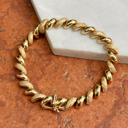 Estate 14KT Yellow Gold Textured San Marco Bracelet