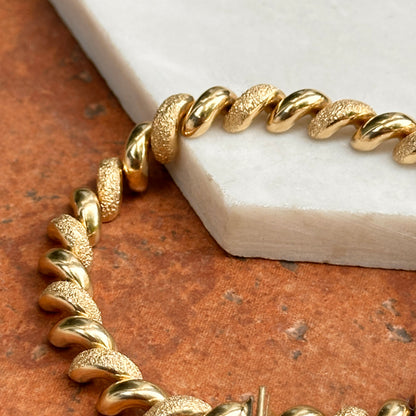 Estate 14KT Yellow Gold Textured San Marco Bracelet