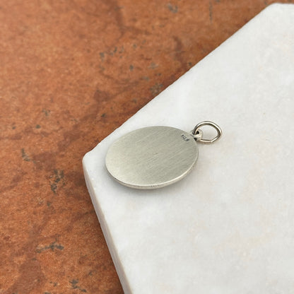 Sterling Silver St Patrick Round Medal Pendant 22mm