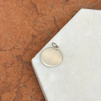 Sterling Silver St Andrew Round Medal Pendant 18mm
