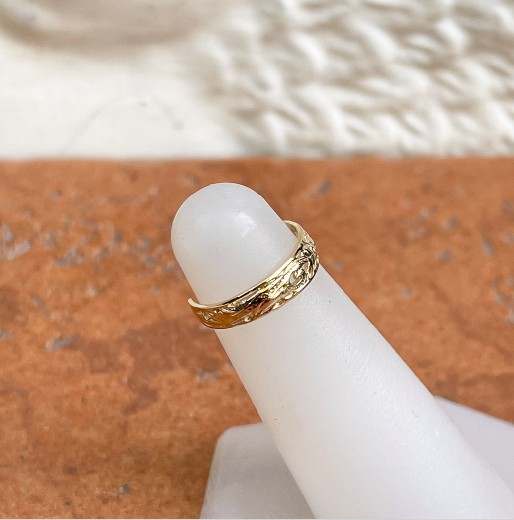 14KT Yellow Gold Floral Leaf Trim Toe Ring